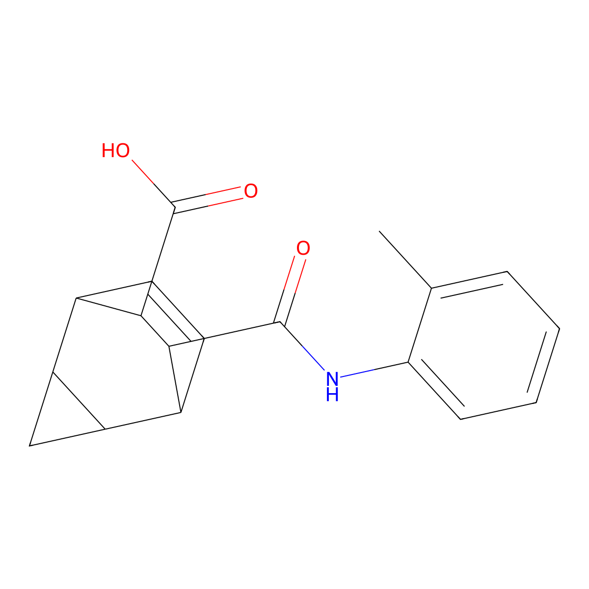 7-(2-Toluidinocarbonyl)tricyclo[3.2.2.0~2,4~]non-8-ene-6-carboxylic acid molecular structure, CAS 473443-36-6