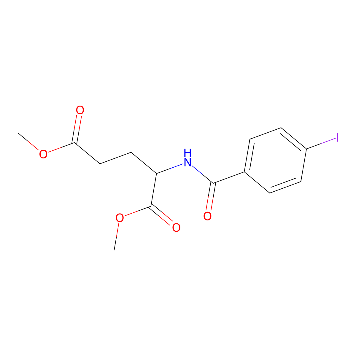 dimethyl N-(4-iodobenzoyl)glutamate molecular structure, CAS 473444-31-4