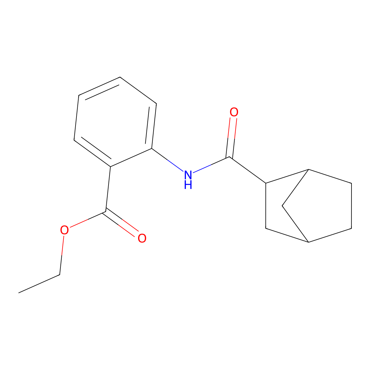 Ethyl 2-[(bicyclo[2.2.1]hept-2-ylcarbonyl)amino]benzoate molecular structure, CAS 473444-97-2
