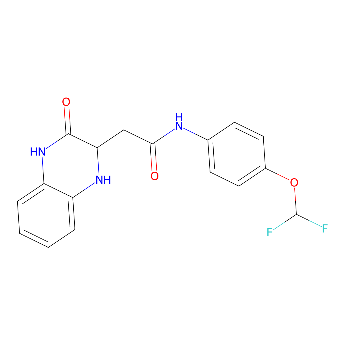 N-[4-(difluoromethoxy)phenyl]-2-(3-oxo-1,2,3,4-tetrahydroquinoxalin-2-yl)acetamide molecular structure, CAS 473445-09-9