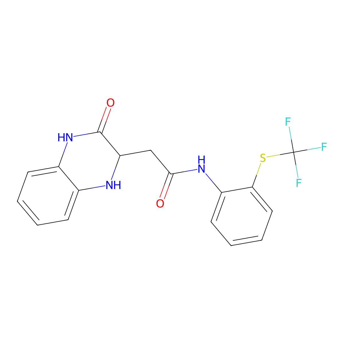 2-(3-oxo-1,2,3,4-tetrahydroquinoxalin-2-yl)-N-(2-((trifluoromethyl)thio)phenyl)acetamide molecular structure, CAS 473445-31-7