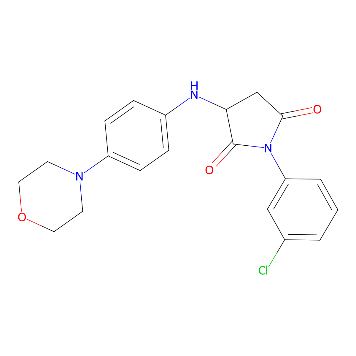 1-(3-Chlorophenyl)-3-{[4-(morpholin-4-yl)phenyl]amino}pyrrolidine-2,5-dione molecular structure, CAS 473445-43-1