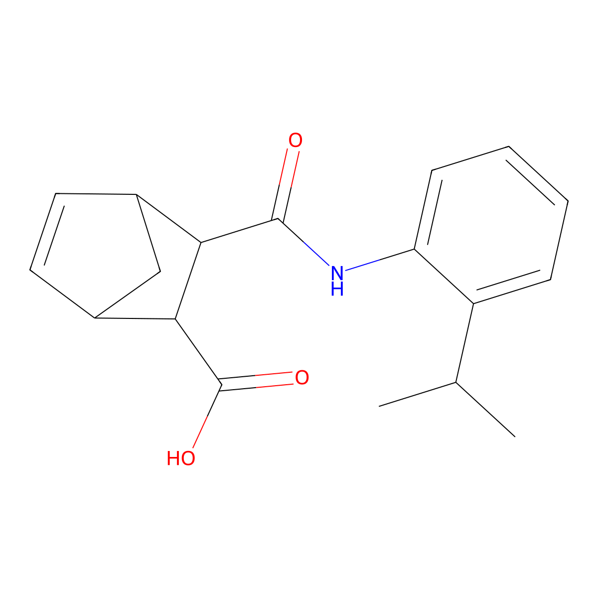 3-{[(2-Isopropylphenyl)amino]carbonyl}bicyclo[2.2.1]hept-5-ene-2-carboxylic acid molecular structure, CAS 473445-68-0