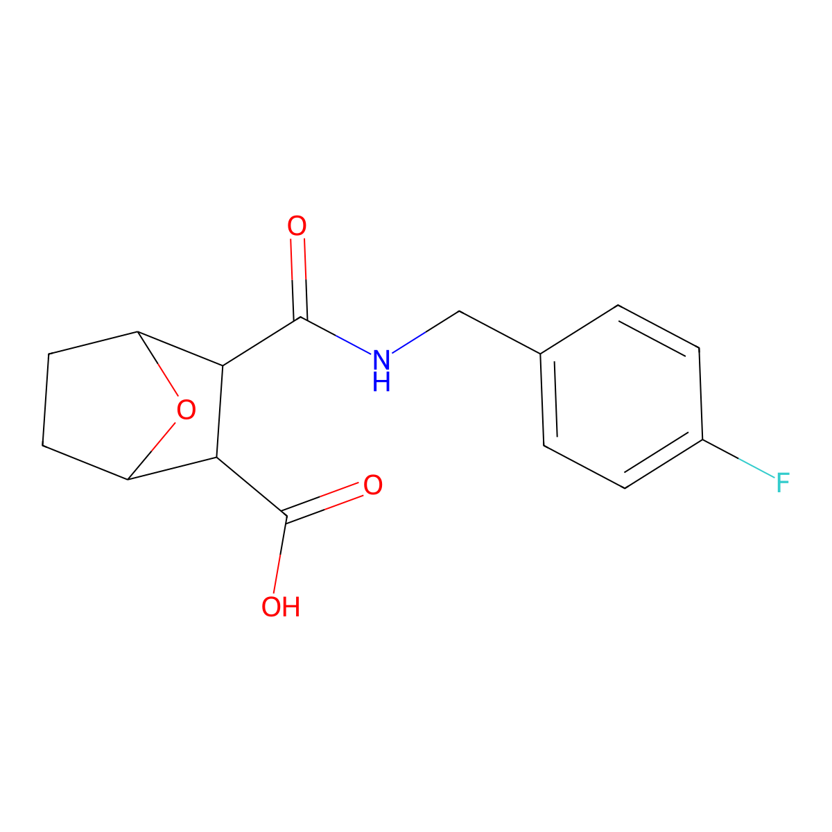 3-[(4-Fluorobenzyl)carbamoyl]-7-oxabicyclo[2.2.1]heptane-2-carboxylic acid molecular structure, CAS 473446-41-2