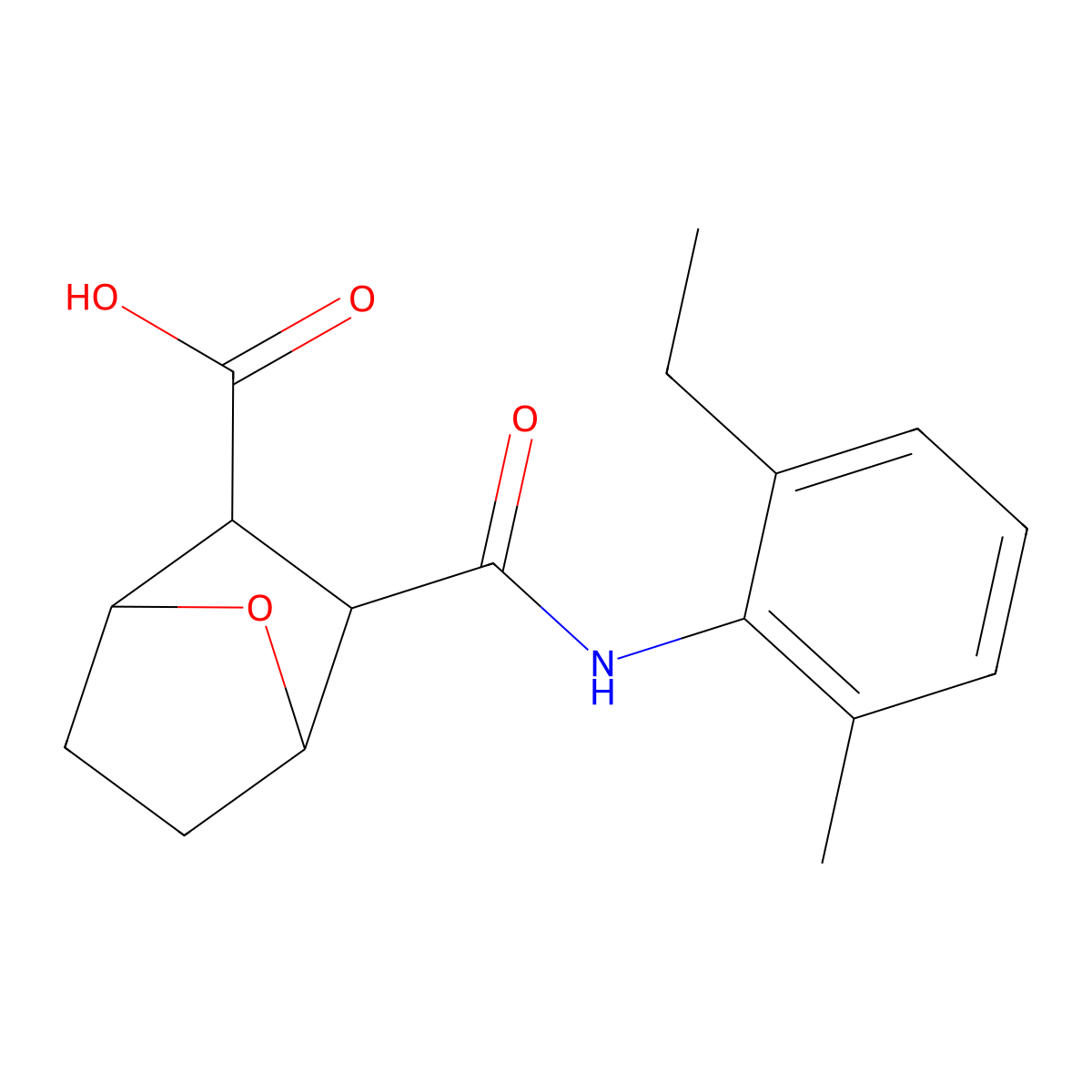 3-[(2-Ethyl-6-methylanilino)carbonyl]-7-oxabicyclo[2.2.1]heptane-2-carboxylic acid molecular structure, CAS 473446-45-6