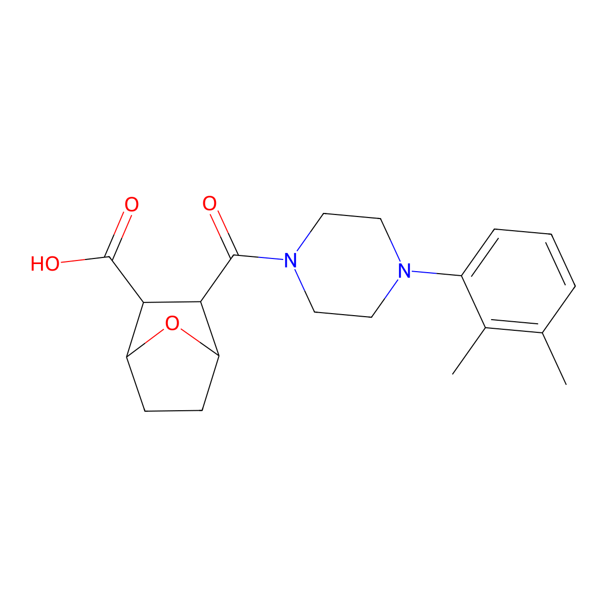 3-{[4-(2,3-Dimethylphenyl)piperazin-1-yl]carbonyl}-7-oxabicyclo[2.2.1]heptane-2-carboxylic acid molecular structure, CAS 473446-95-6