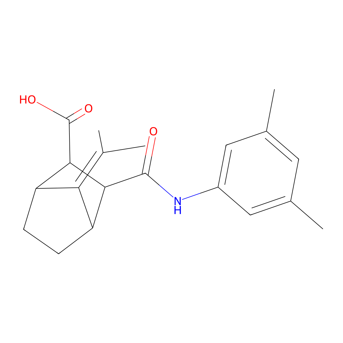 3-[(3,5-Dimethylanilino)carbonyl]-7-(1-methylethylidene)bicyclo[2.2.1]heptane-2-carboxylic acid molecular structure, CAS 473446-97-8