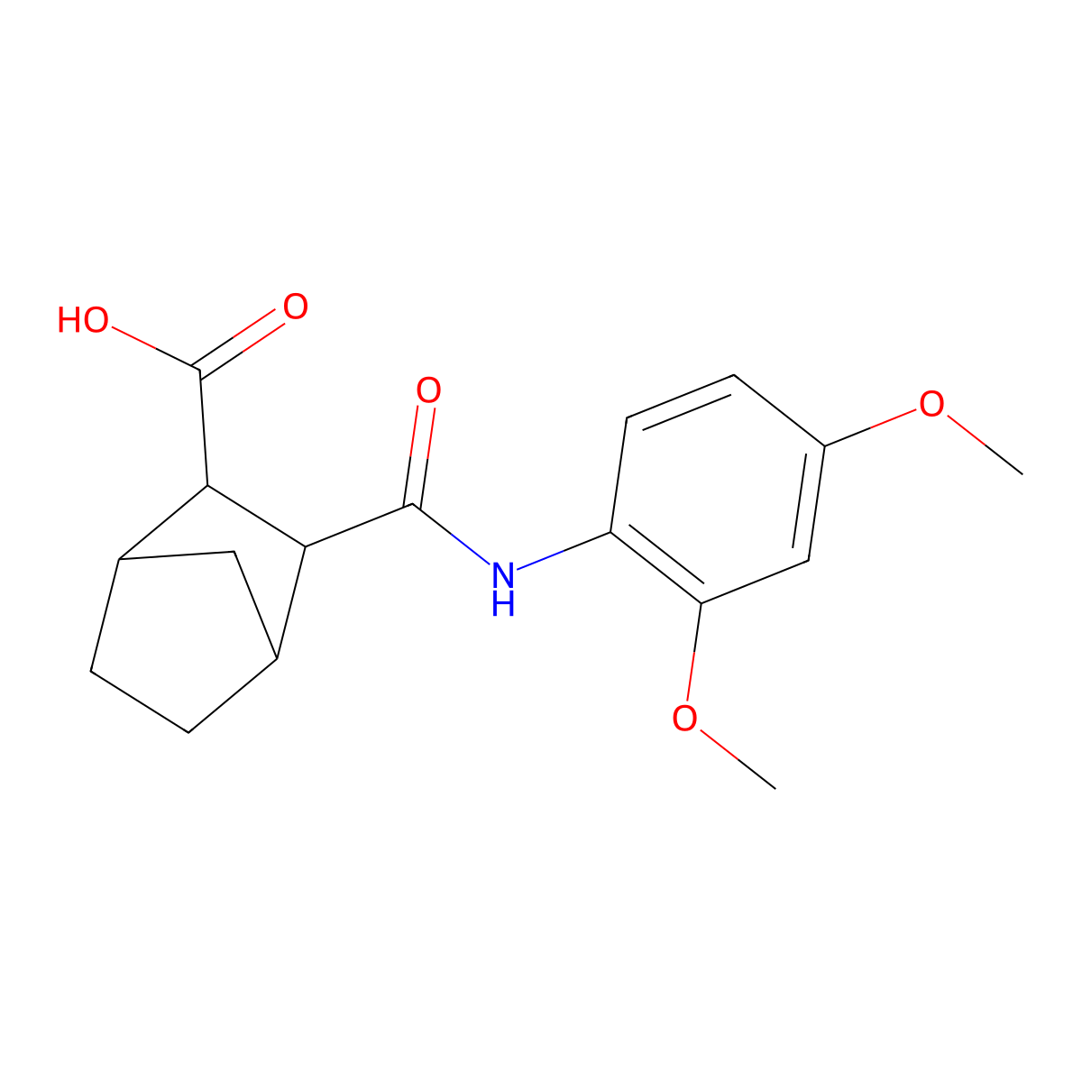 3-[(2,4-Dimethoxyphenyl)carbamoyl]bicyclo[2.2.1]heptane-2-carboxylic acid molecular structure, CAS 473446-99-0
