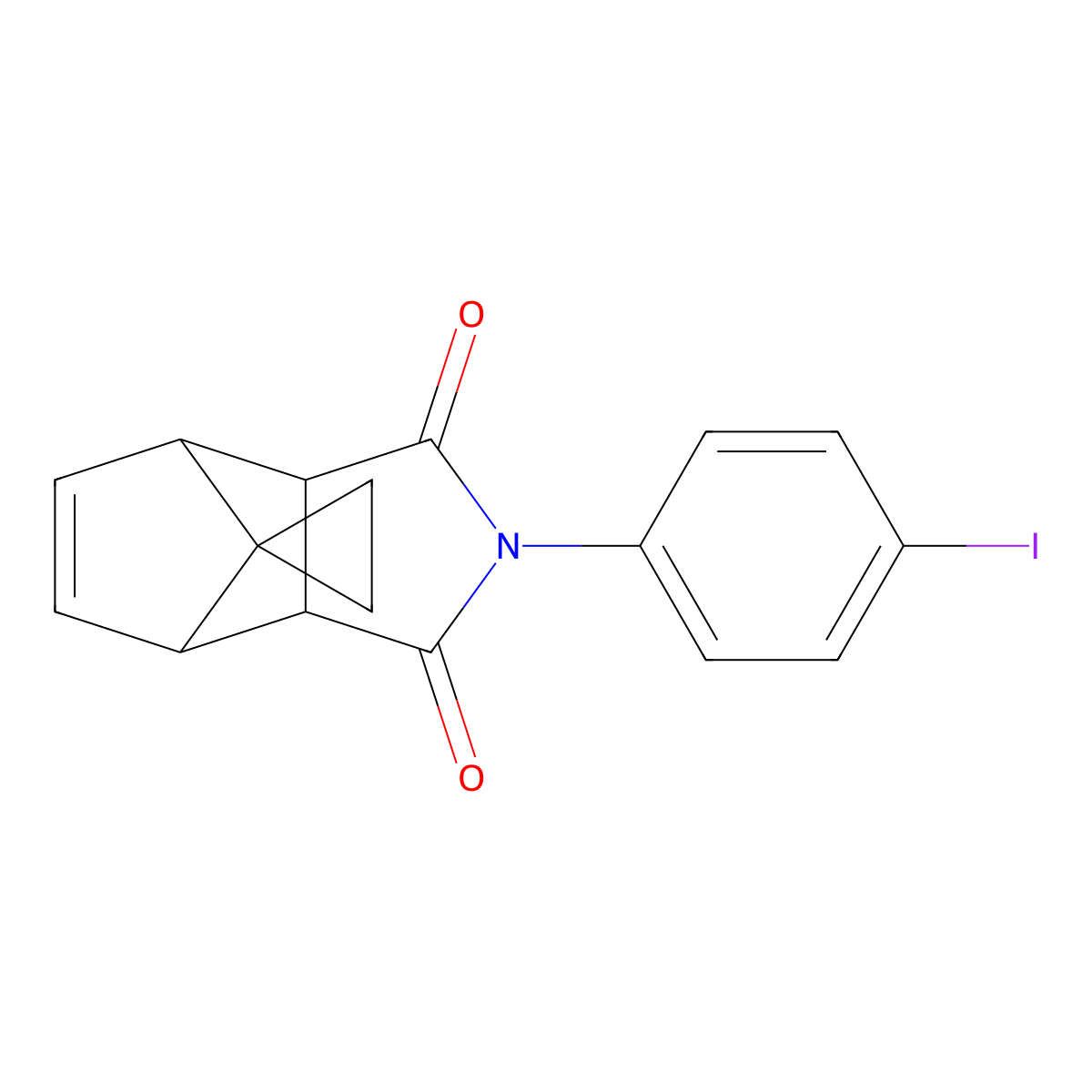 2-(4-iodophenyl)-3a,4,7,7a-tetrahydro-1H-spiro[2-aza-4,7-methanoisoindole-8,1'-cyclopropane]-1,3(2H)-dione molecular structure, CAS 473447-14-2