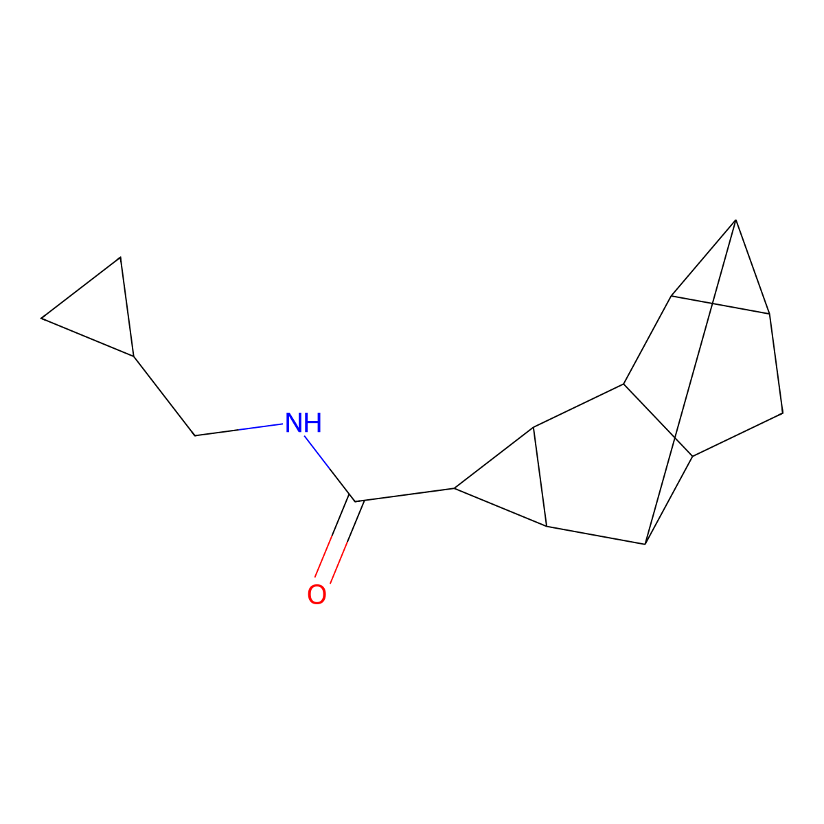 N-(cyclopropylmethyl)octahydro-1H-2,3,5-(epimethanetriyl)cyclopropa[a]pentalene-1-carboxamide molecular structure, CAS 473447-94-8