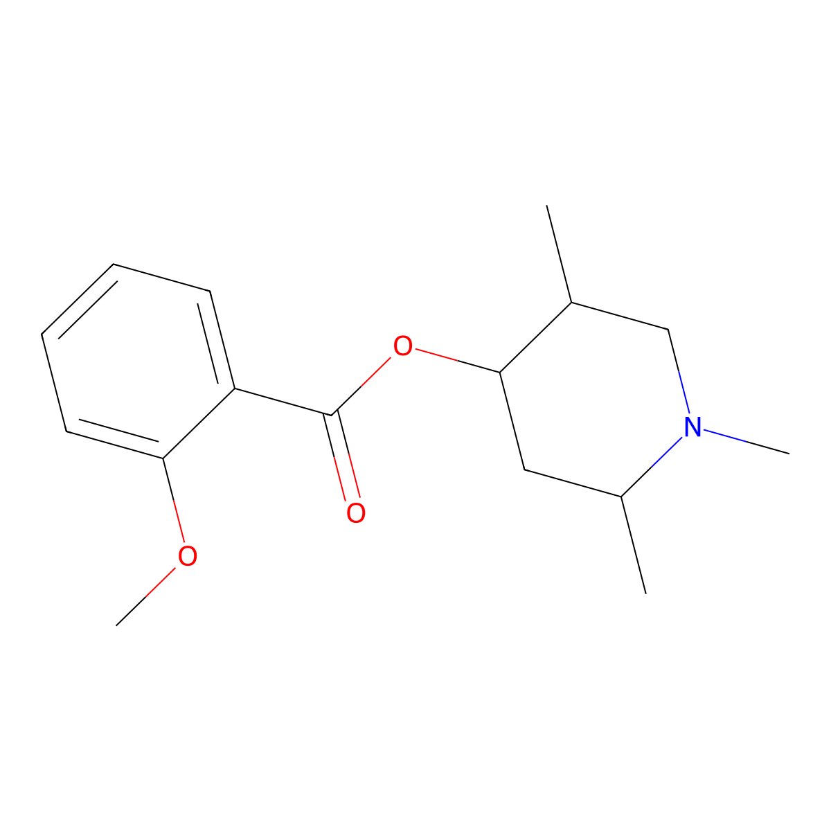 1,2,5-Trimethylpiperidin-4-yl 2-methoxybenzoate molecular structure, CAS 473448-39-4