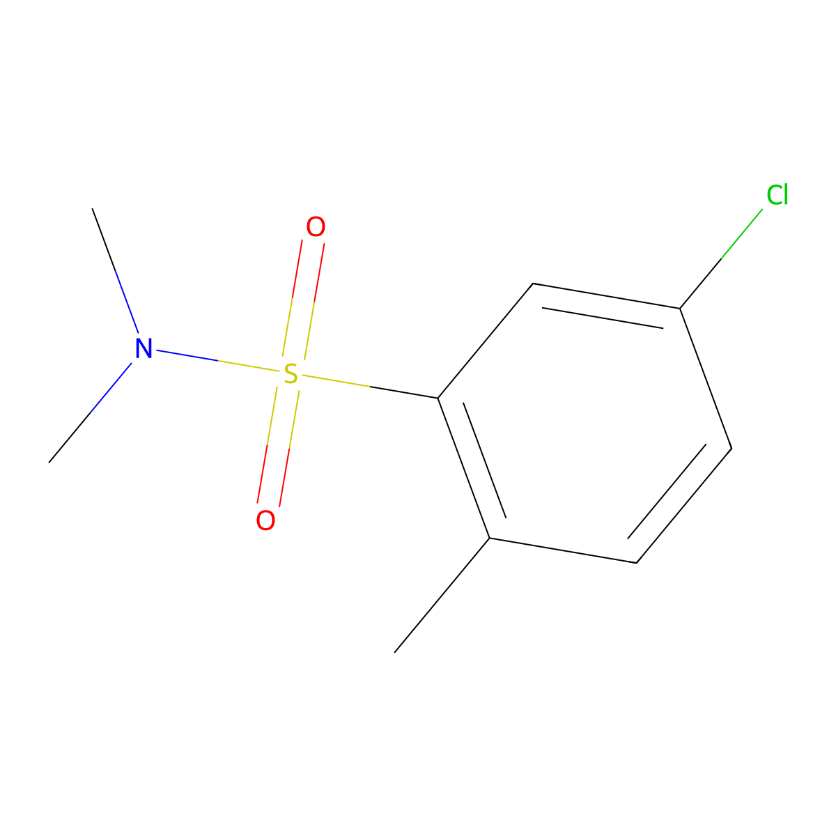 5-chloro-N,N,2-trimethylbenzene-1-sulfonamide molecular structure, CAS 473476-99-2