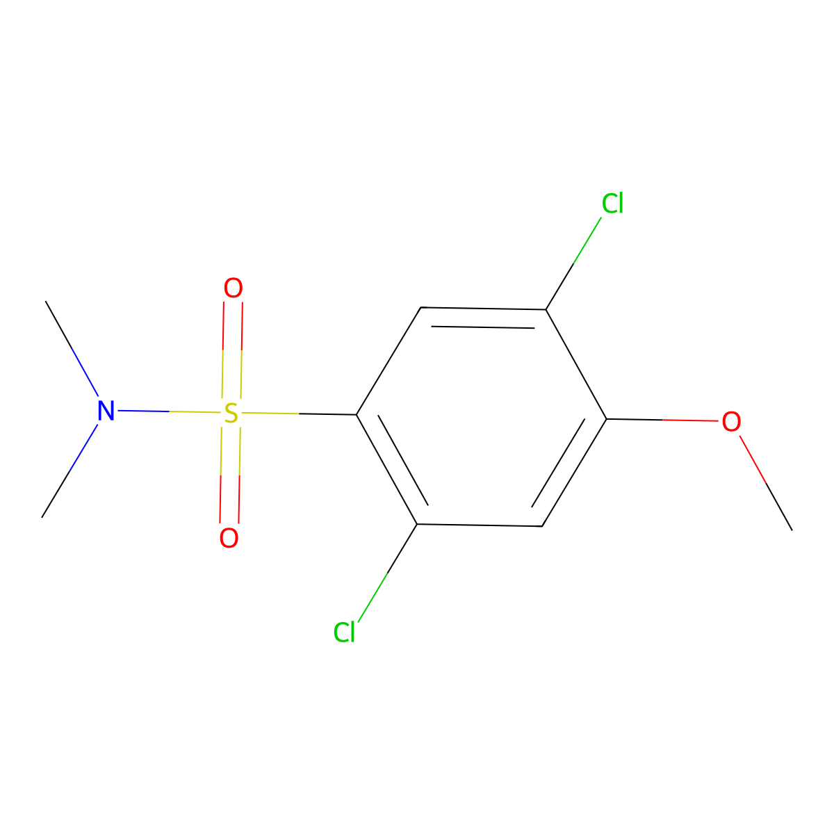 2,5-dichloro-4-methoxy-N,N-dimethylbenzenesulfonamide molecular structure, CAS 473477-25-7