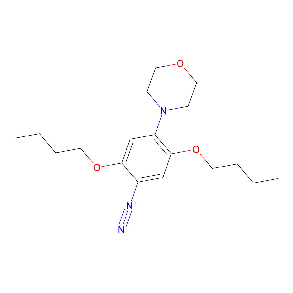 Benzenediazonium, 2,5-dibutoxy-4-(4-morpholinyl)- molecular structure, CAS 47351-77-9