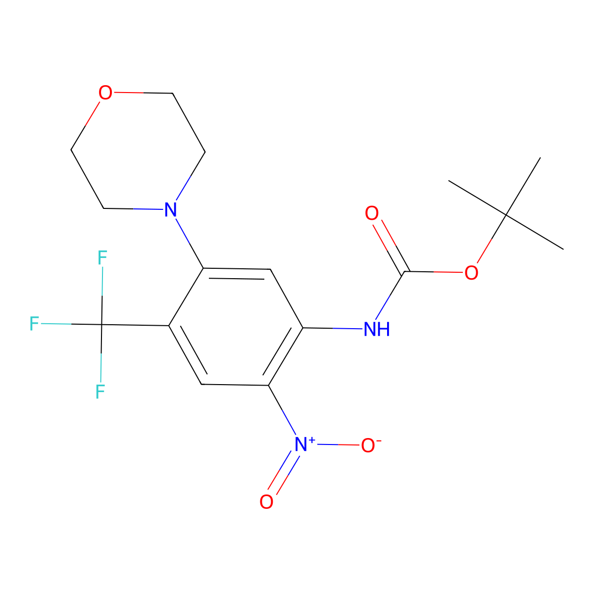 tert-Butyl (5-morpholino-2-nitro-4-(trifluoromethyl)phenyl)carbamate molecular structure, CAS 473537-43-8