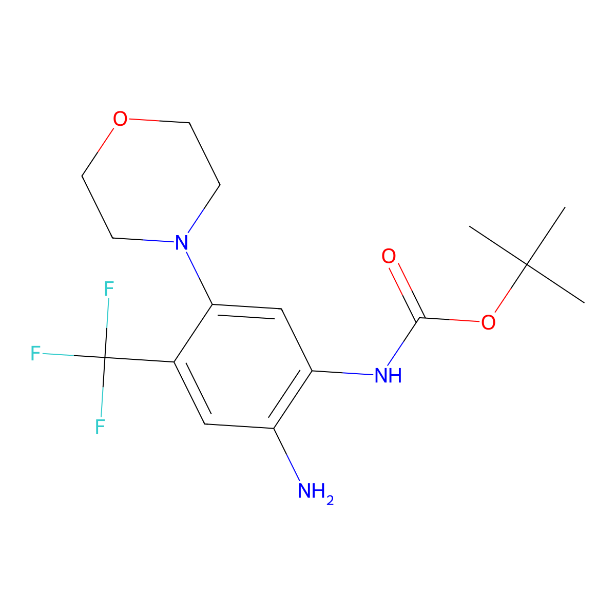 tert-Butyl (2-amino-5-morpholino-4-(trifluoromethyl)phenyl)carbamate molecular structure, CAS 473537-64-3