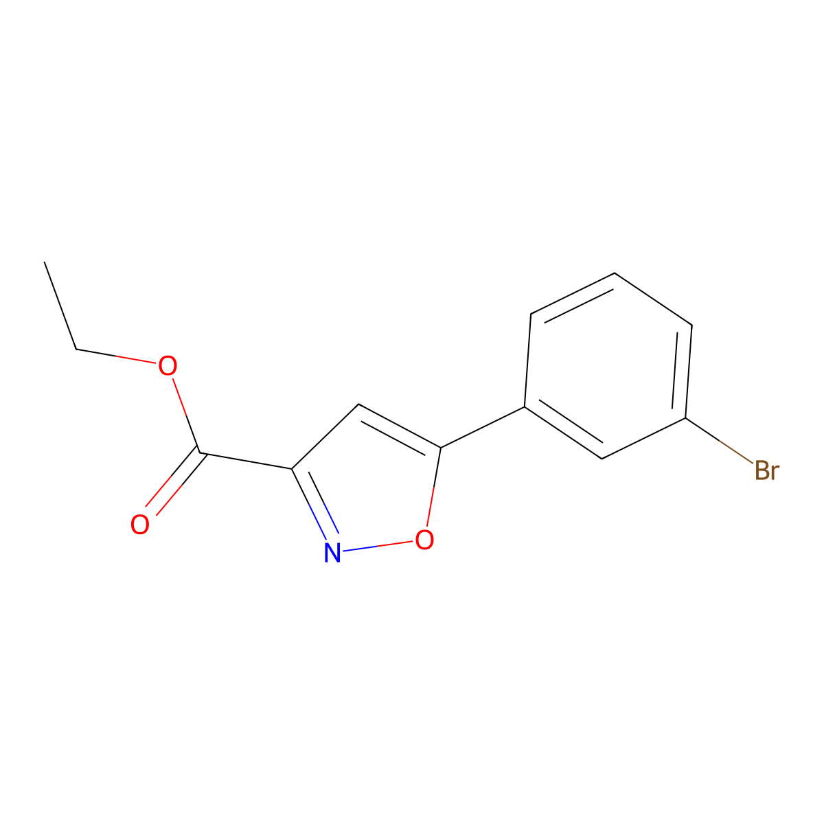 Ethyl 5-(3-bromophenyl)-1,2-oxazole-3-carboxylate molecular structure, CAS 473538-02-2