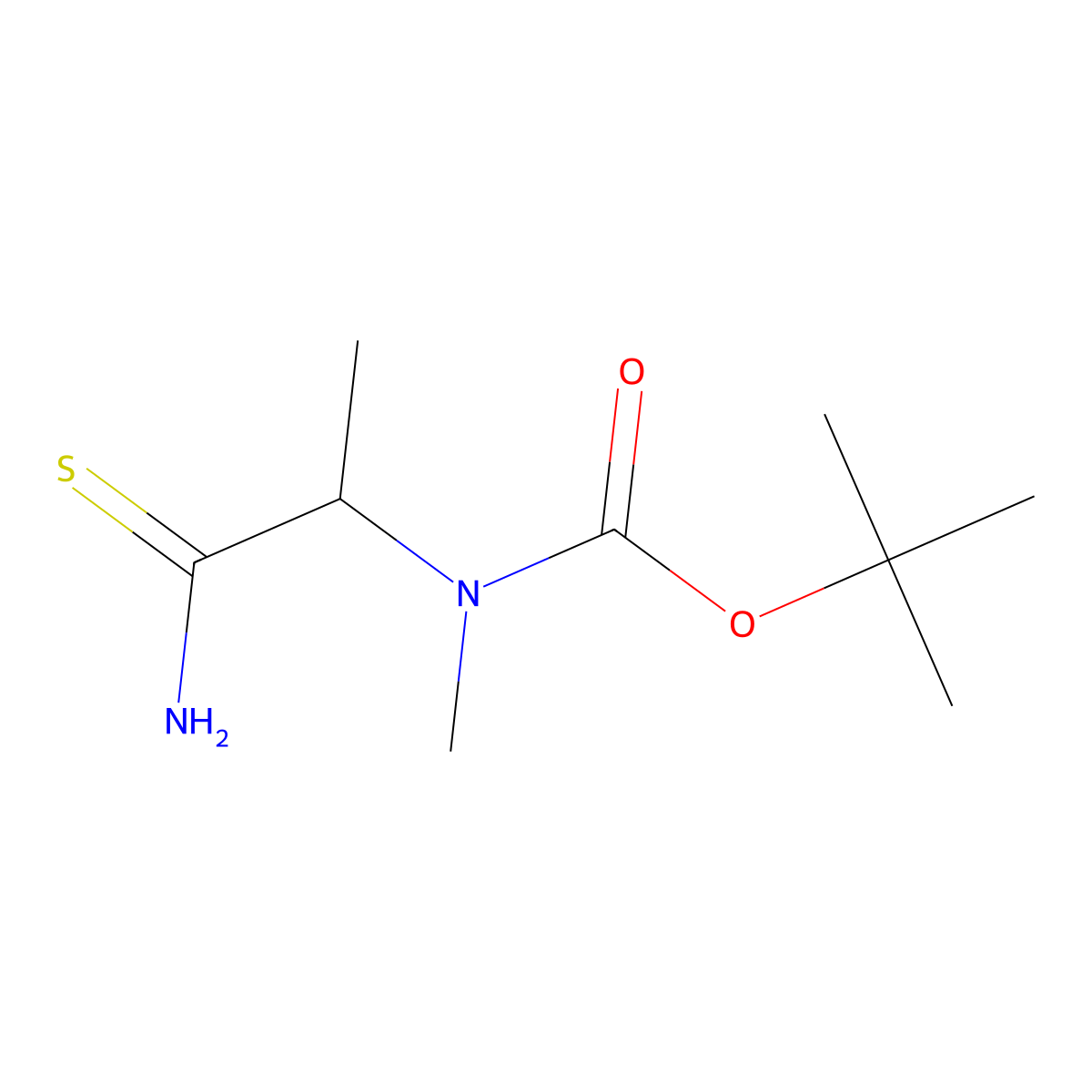 tert-butyl N-(1-carbamothioylethyl)-N-methylcarbamate molecular structure, CAS 473541-40-1