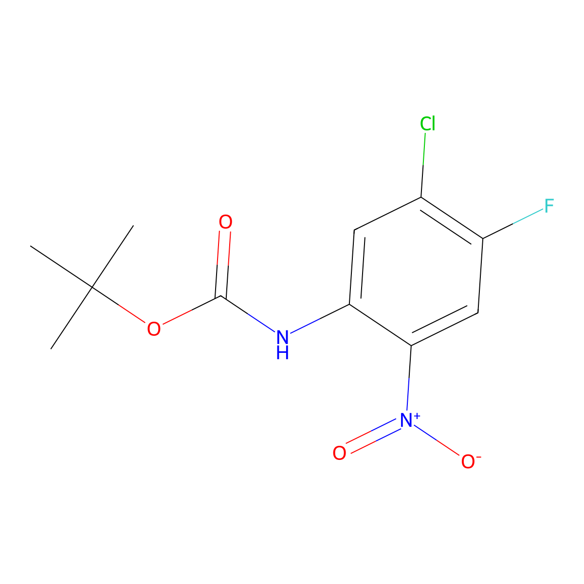 tert-Butyl (5-chloro-4-fluoro-2-nitrophenyl)carbamate molecular structure, CAS 473547-10-3
