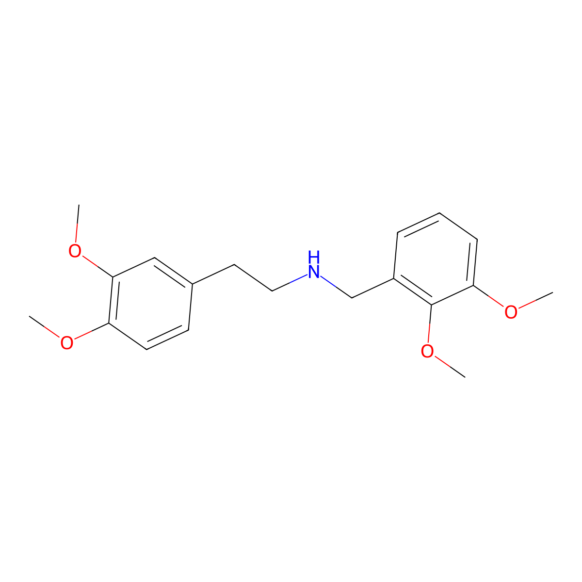 N-(2,3-Dimethoxybenzyl)-2-(3,4-dimethoxyphenyl)ethanamine molecular structure, CAS 47355-66-8