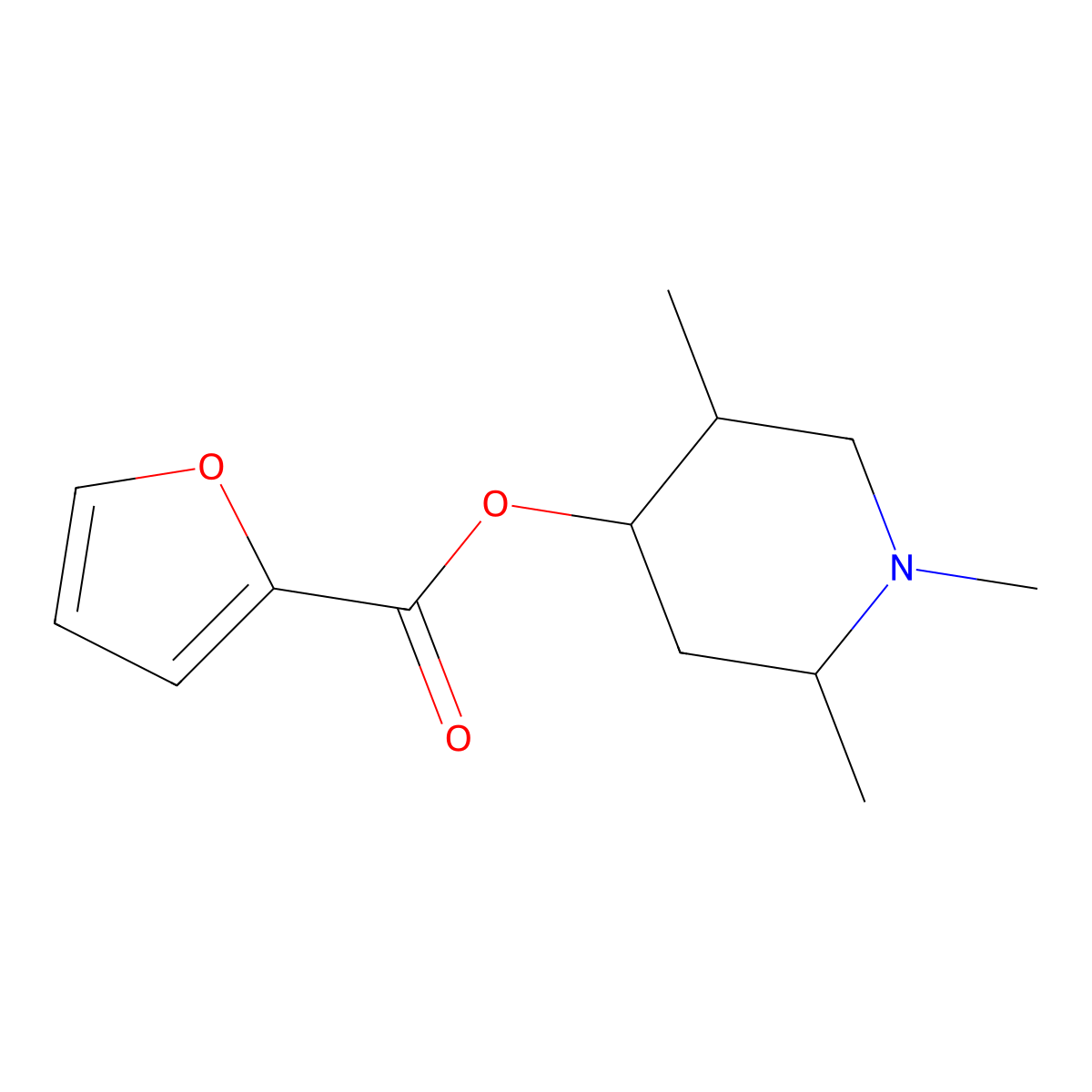 1,2,5-Trimethylpiperidin-4-YL furan-2-carboxylate molecular structure, CAS 473562-21-9