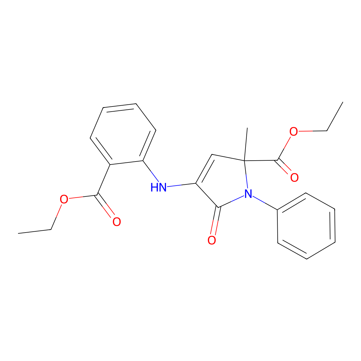 ethyl 4-{[2-(ethoxycarbonyl)phenyl]amino}-2-methyl-5-oxo-1-phenyl-2,5-dihydro-1H-pyrrole-2-carboxylate molecular structure, CAS 473564-62-4