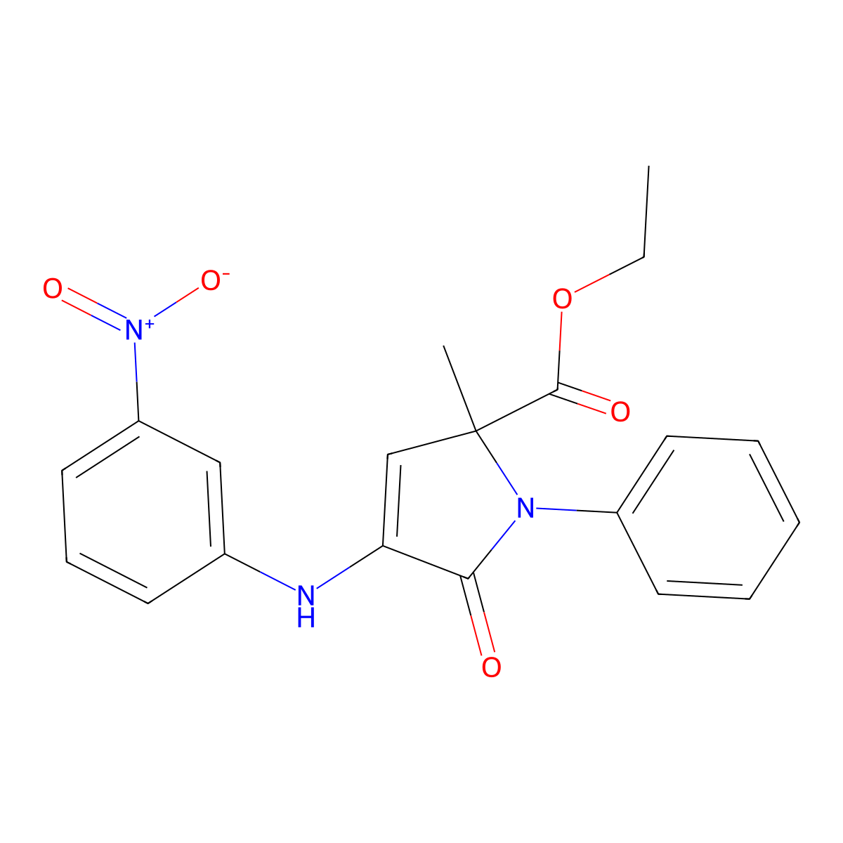 ethyl 2-methyl-4-[(3-nitrophenyl)amino]-5-oxo-1-phenyl-2,5-dihydro-1H-pyrrole-2-carboxylate molecular structure, CAS 473564-64-6