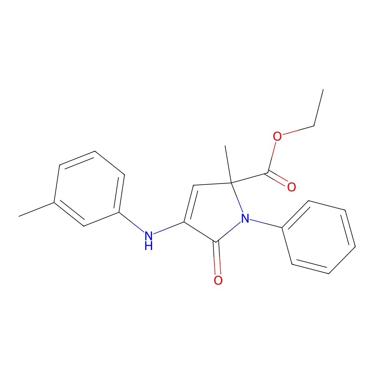 Ethyl 2-methyl-4-(3-methylanilino)-5-oxo-1-phenylpyrrole-2-carboxylate molecular structure, CAS 473564-66-8