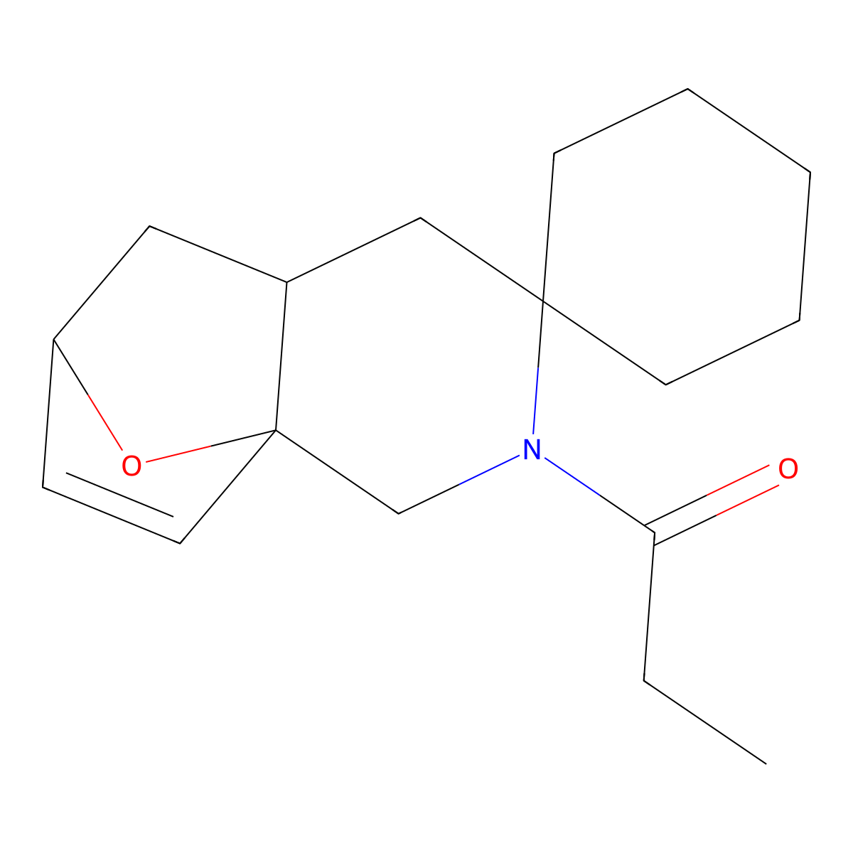 1-(4,4a,5,6-tetrahydrospiro[6,8a-epoxyisoquinoline-3,1'-cyclohexan]-2(1H)-yl)propan-1-one molecular structure, CAS 473564-74-8