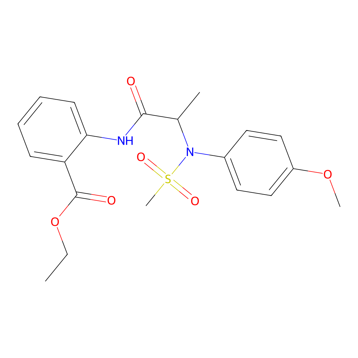 ethyl 2-[2-(4-methoxy-N-methylsulfonylanilino)propanoylamino]benzoate molecular structure, CAS 473564-91-9