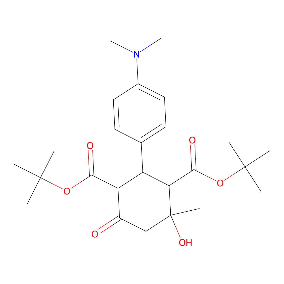Di(tert-butyl) 2-[4-(dimethylamino)phenyl]-4-hydroxy-4-methyl-6-oxo-1,3-cyclohexanedicarboxylate molecular structure, CAS 473564-94-2