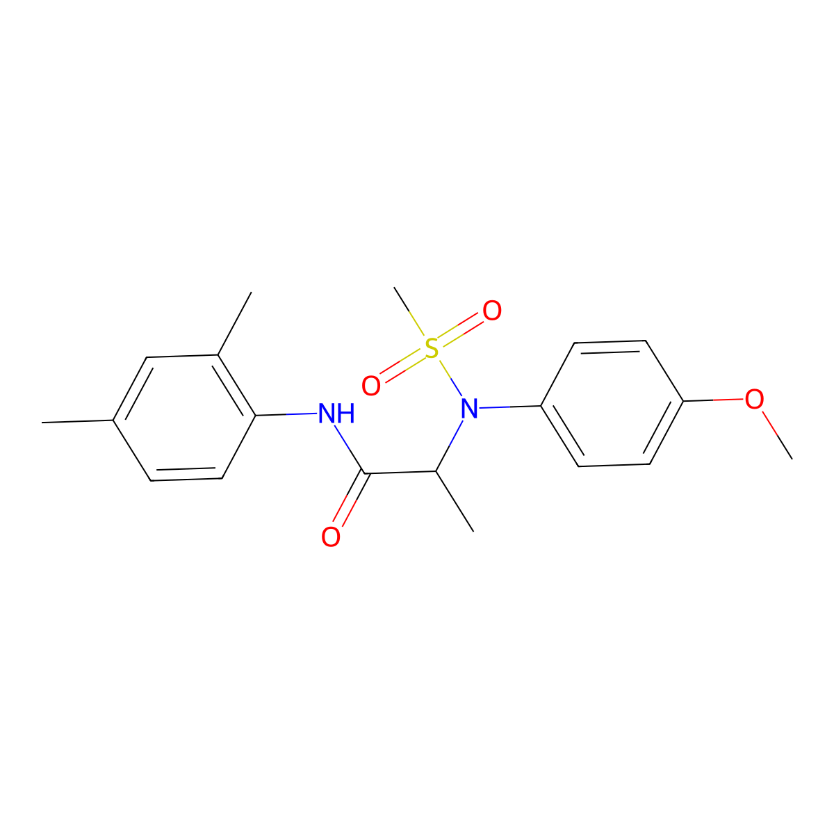 N-(2,4-dimethylphenyl)-2-(4-methoxy-N-methylsulfonylanilino)propanamide molecular structure, CAS 473565-15-0