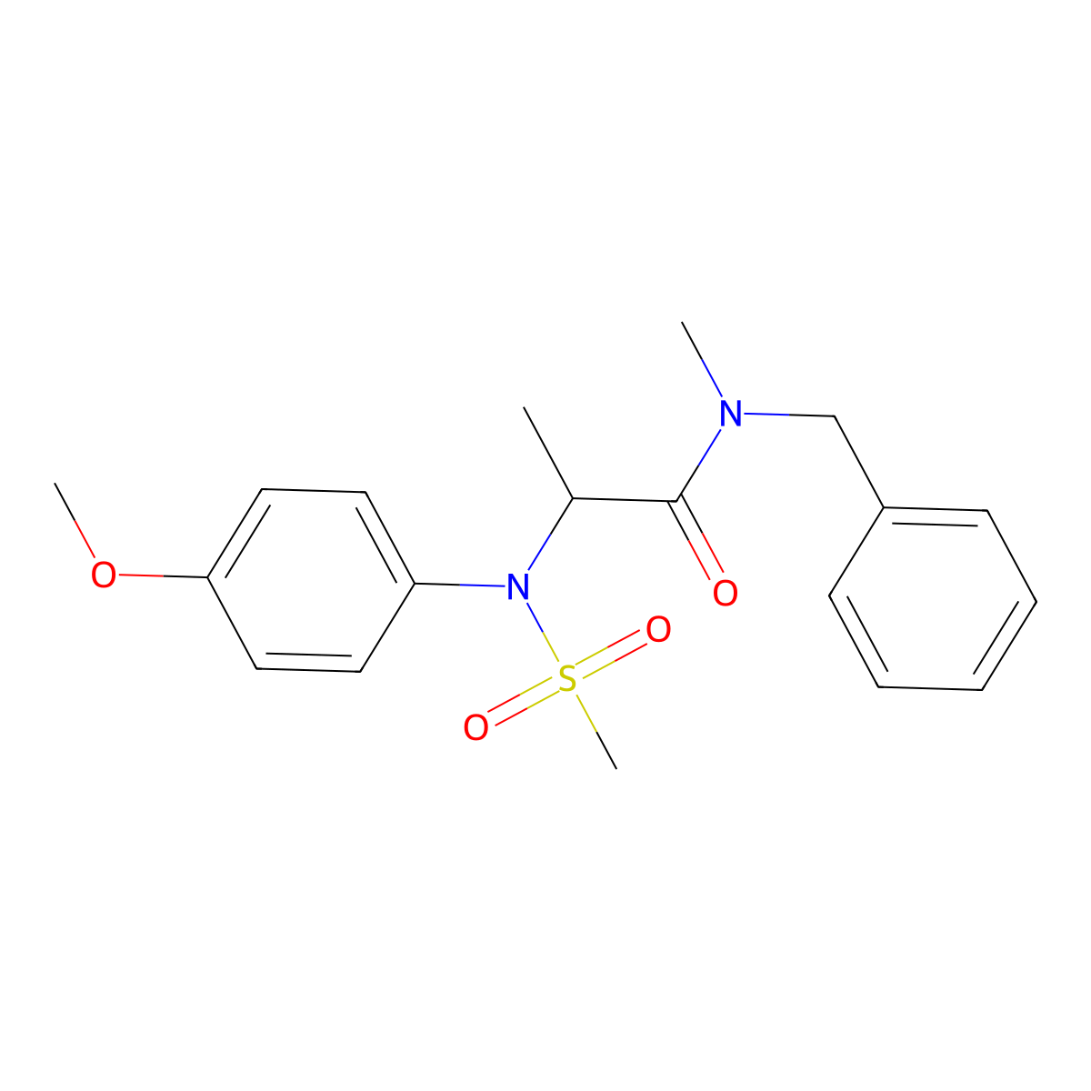 N-benzyl-2-(4-methoxy-N-methylsulfonylanilino)-N-methylpropanamide molecular structure, CAS 473566-28-8