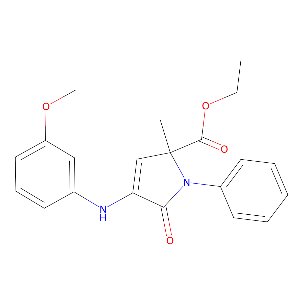 4-(3-Methoxyanilino)-2-methyl-5-oxo-1-phenyl-2-pyrrolecarboxylic acid ethyl ester molecular structure, CAS 473566-34-6