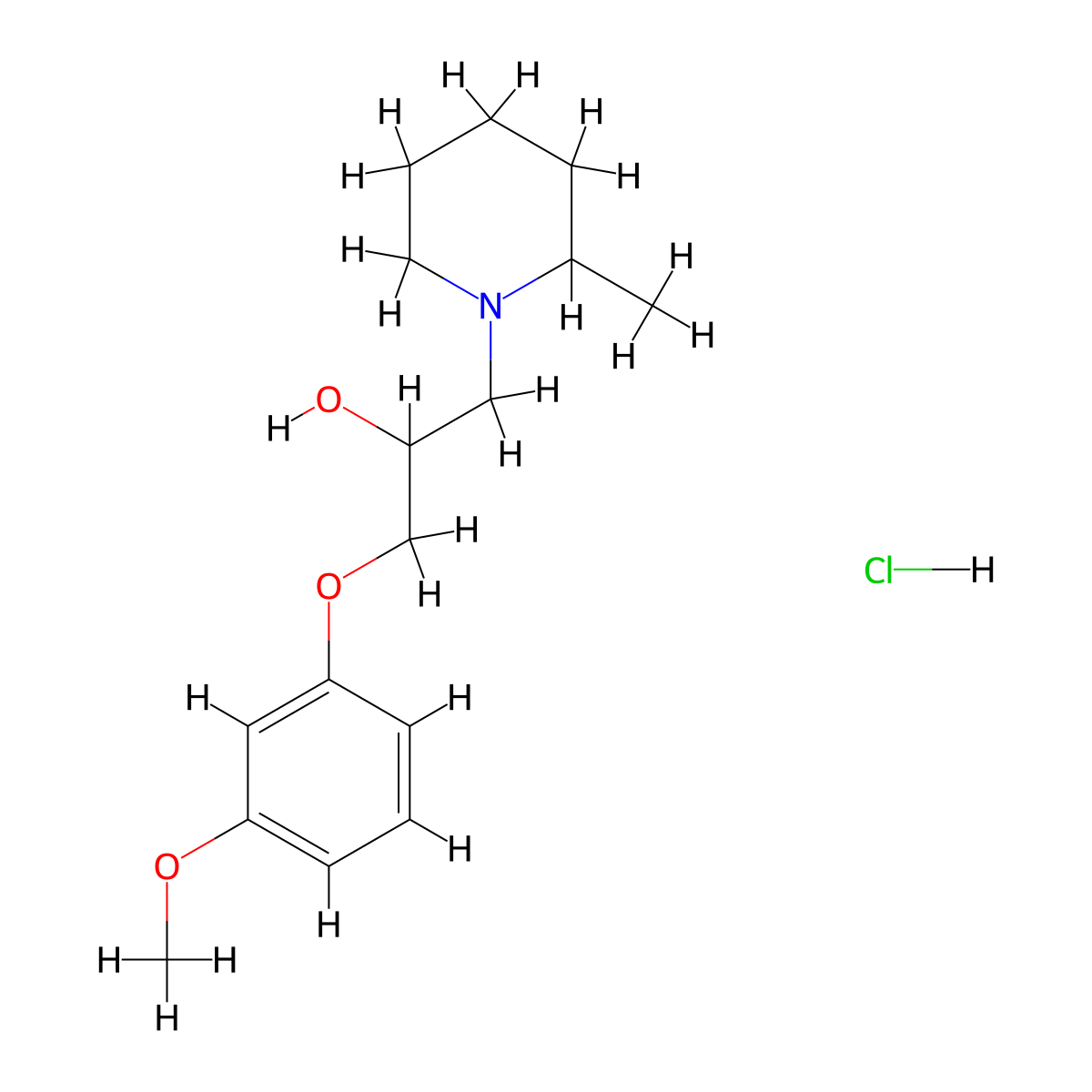 1-(3-Methoxyphenoxy)-3-(2-methylpiperidin-1-yl)propan-2-ol hydrochloride molecular structure, CAS 473566-87-9