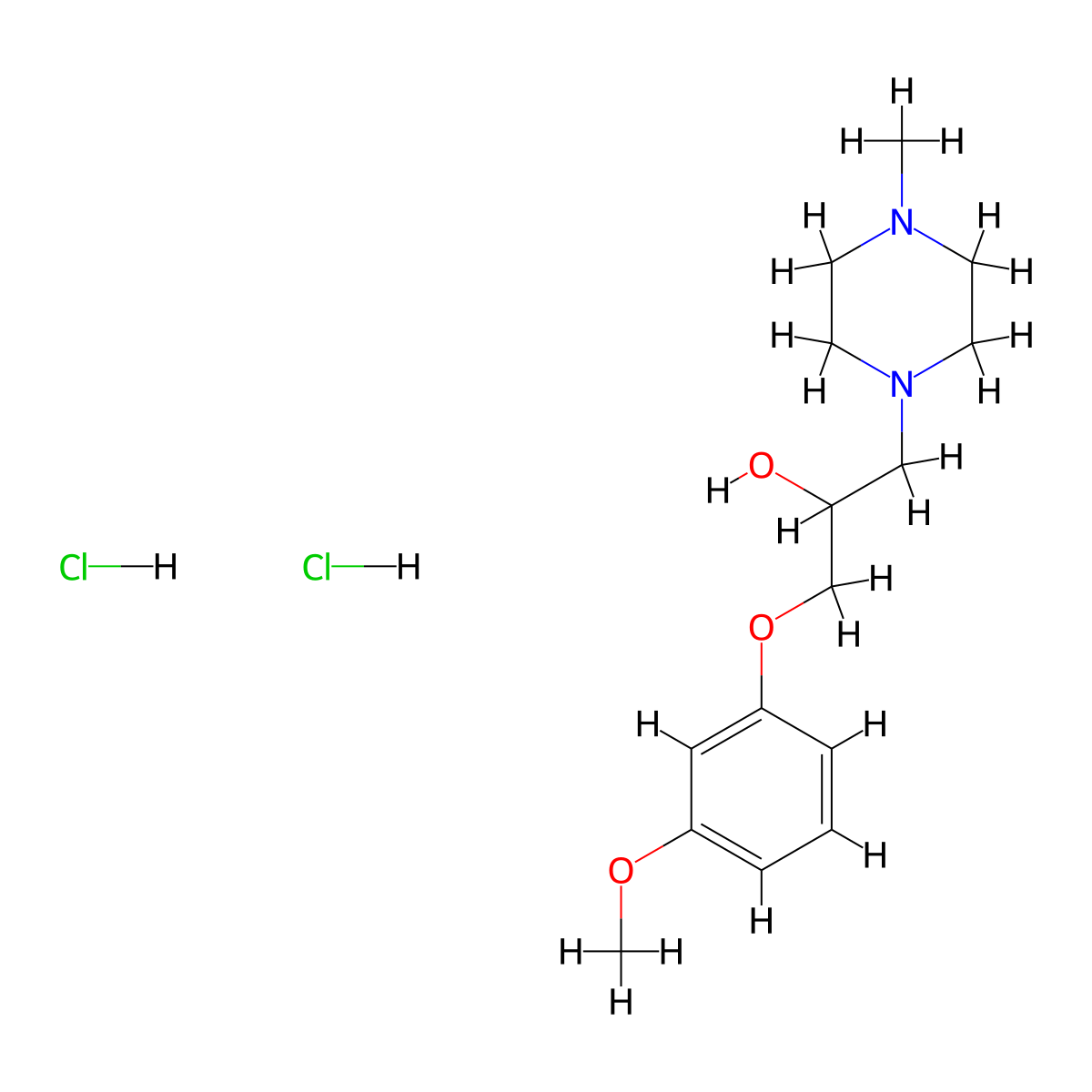 1-(3-methoxyphenoxy)-3-(4-methylpiperazin-1-yl)propan-2-ol Dihydrochloride molecular structure, CAS 473566-97-1