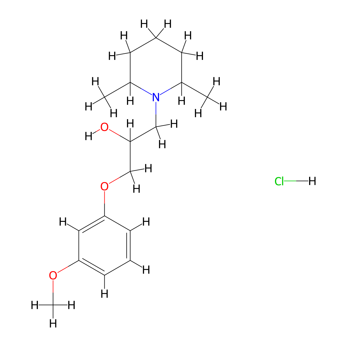 1-(2,6-Dimethylpiperidin-1-yl)-3-(3-methoxyphenoxy)propan-2-ol hydrochloride molecular structure, CAS 473567-27-0
