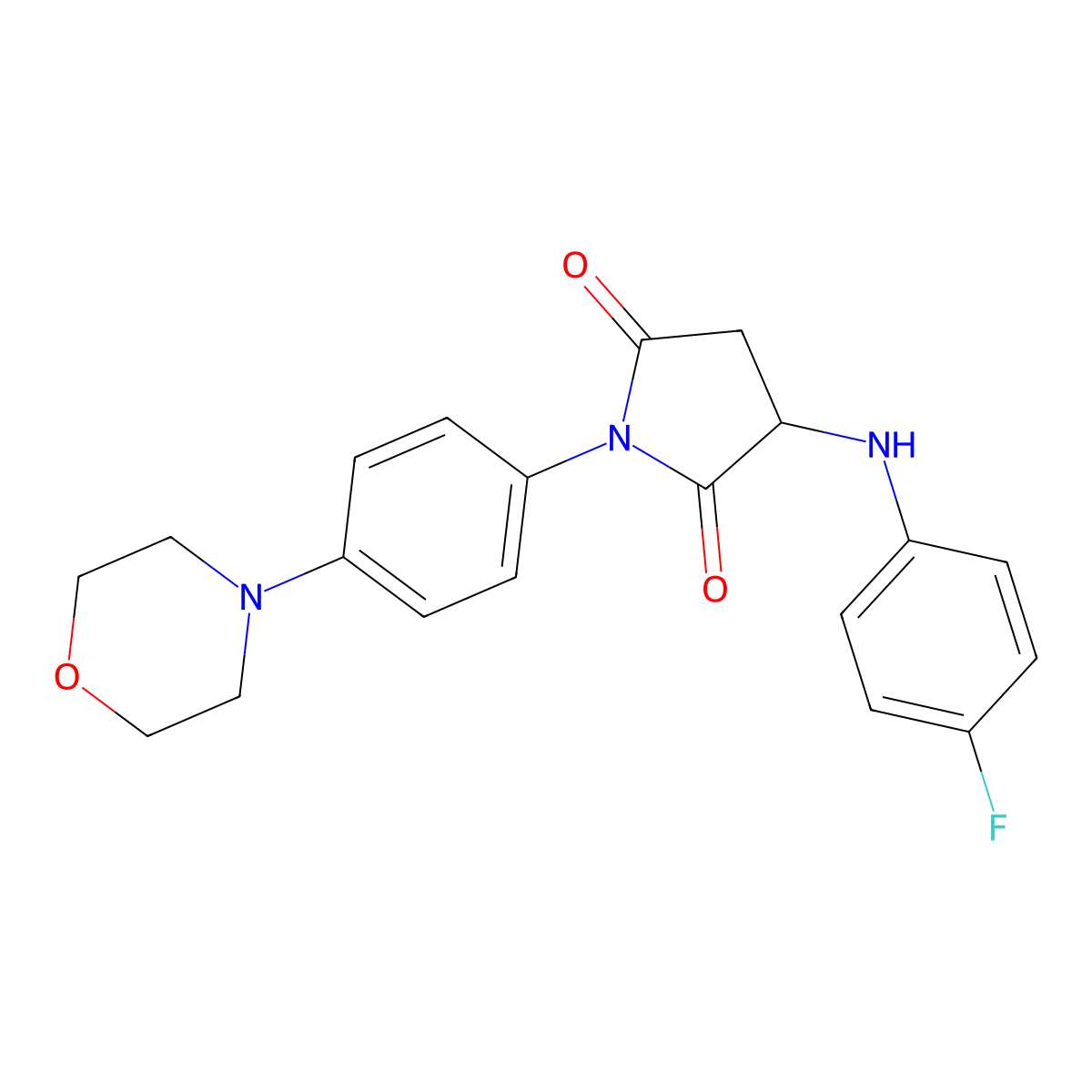 3-[(4-Fluorophenyl)amino]-1-[4-(morpholin-4-yl)phenyl]pyrrolidine-2,5-dione molecular structure, CAS 473568-22-8