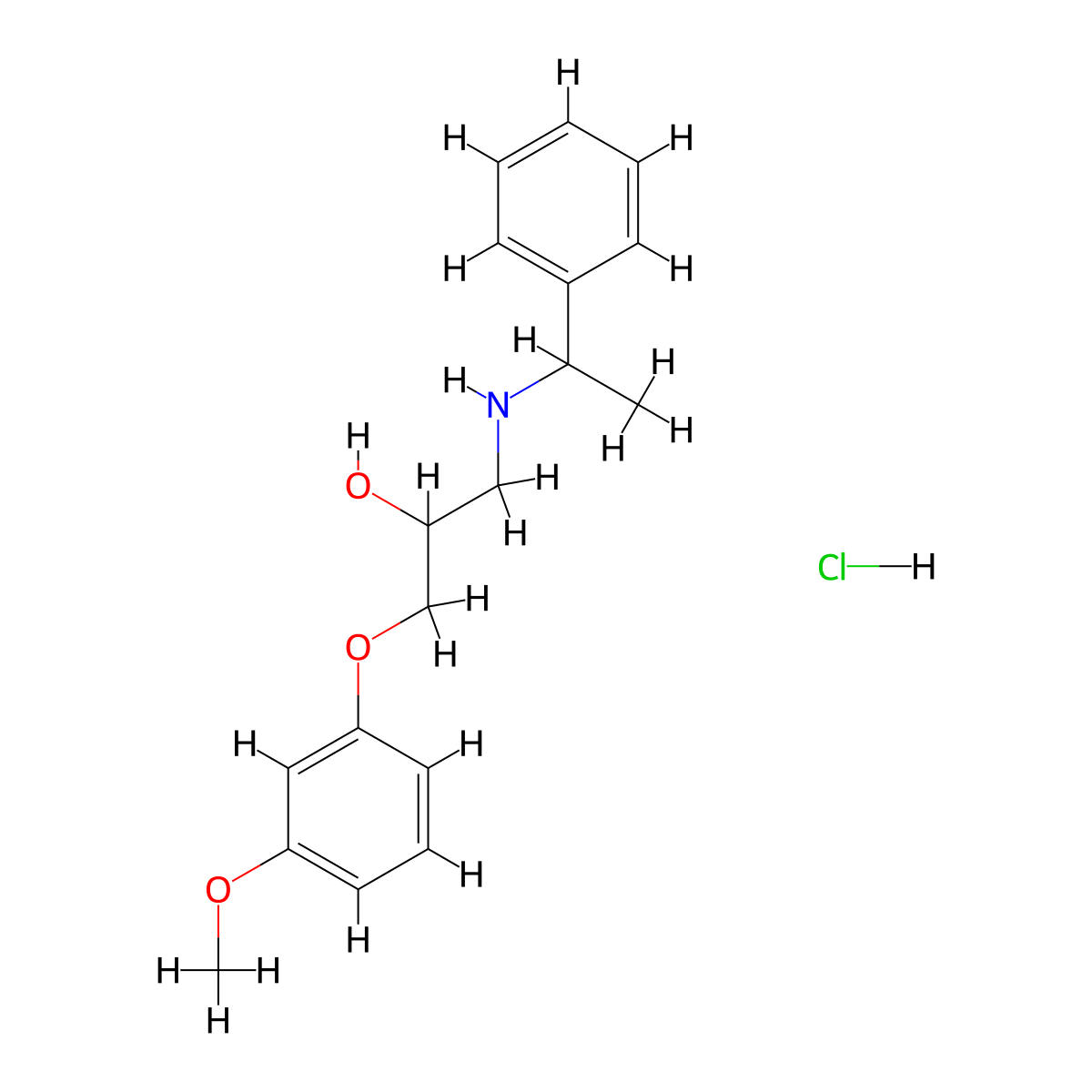 1-(3-Methoxyphenoxy)-3-((1-phenylethyl)amino)propan-2-ol hydrochloride molecular structure, CAS 473568-30-8