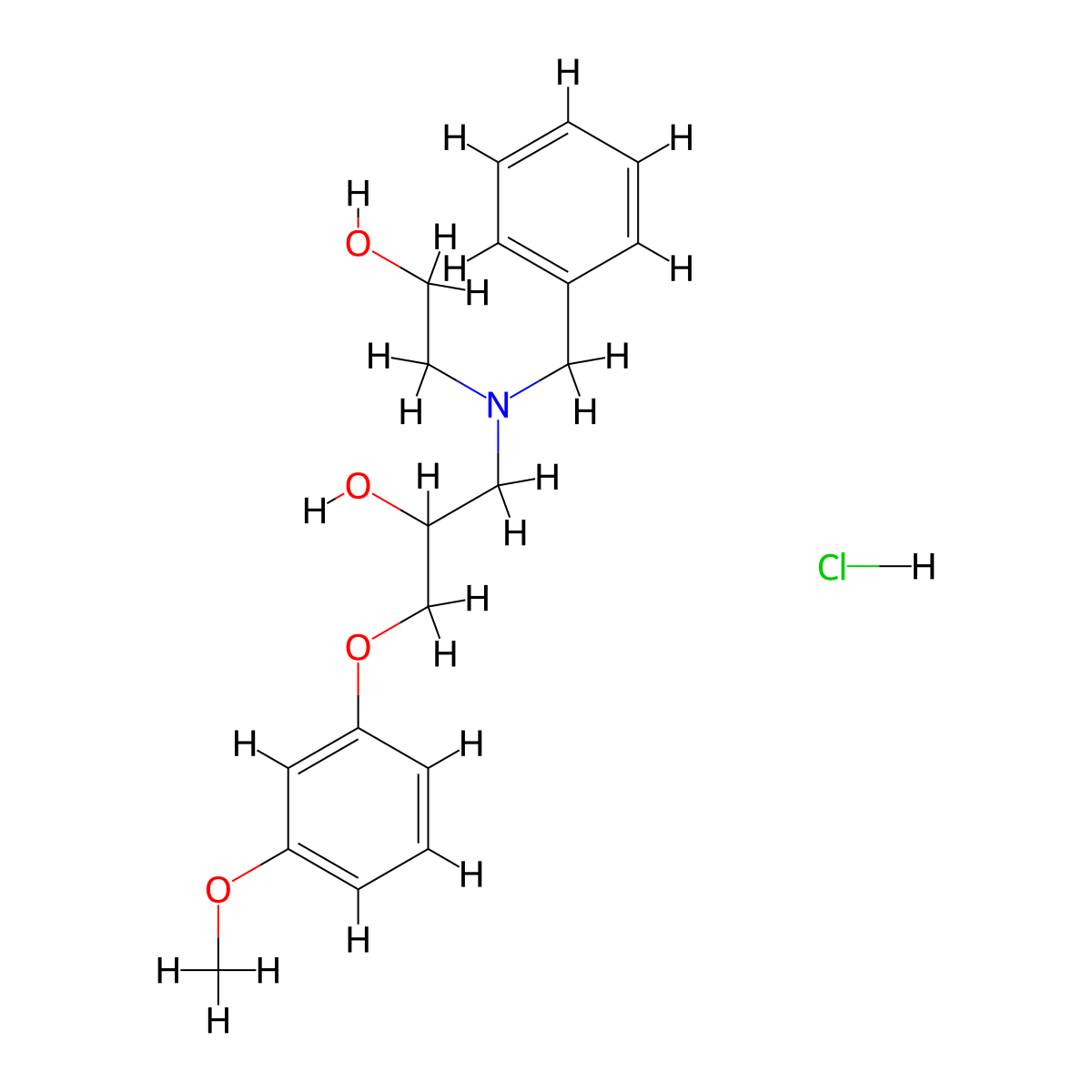 1-(Benzyl(2-hydroxyethyl)amino)-3-(3-methoxyphenoxy)propan-2-ol hydrochloride molecular structure, CAS 473568-32-0