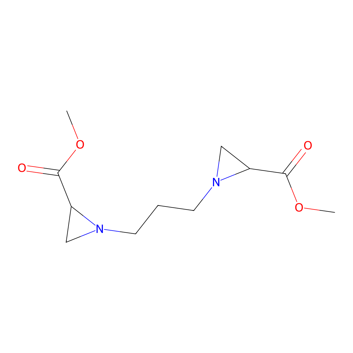 Dimethyl 1,1'-(propane-1,3-diyl)bis(aziridine-2-carboxylate) molecular structure, CAS 473573-76-1