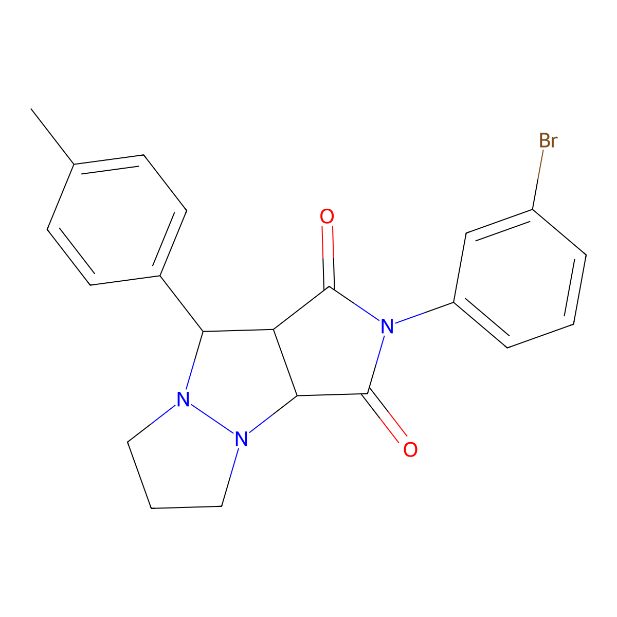 2-(3-bromophenyl)-9-(p-tolyl)hexahydro-1H-pyrazolo[1,2-a]pyrrolo[3,4-c]pyrazole-1,3(2H)-dione molecular structure, CAS 473574-90-2