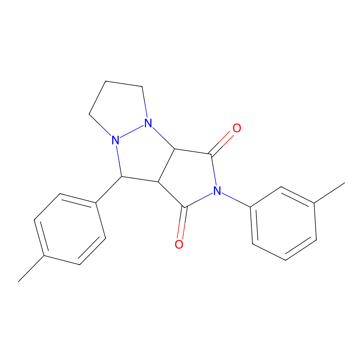 2-(m-tolyl)-9-(p-tolyl)hexahydro-1H-pyrazolo[1,2-a]pyrrolo[3,4-c]pyrazole-1,3(2H)-dione molecular structure, CAS 473575-02-9