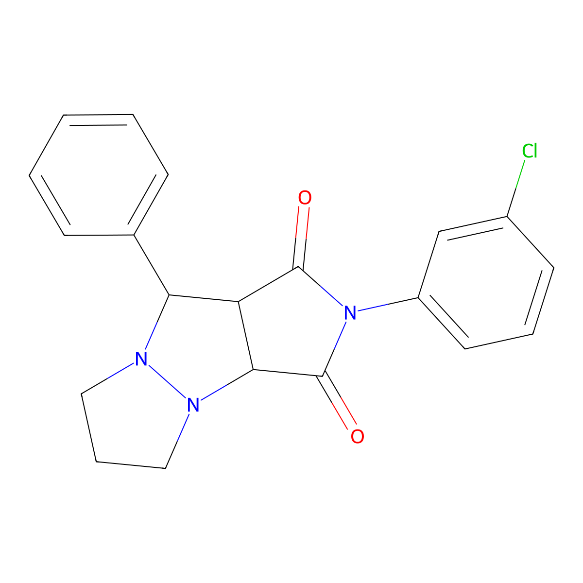 2-(3-chlorophenyl)-9-phenyltetrahydro-5H-pyrazolo[1,2-a]pyrrolo[3,4-c]pyrazole-1,3(2H,3aH)-dione molecular structure, CAS 473575-04-1