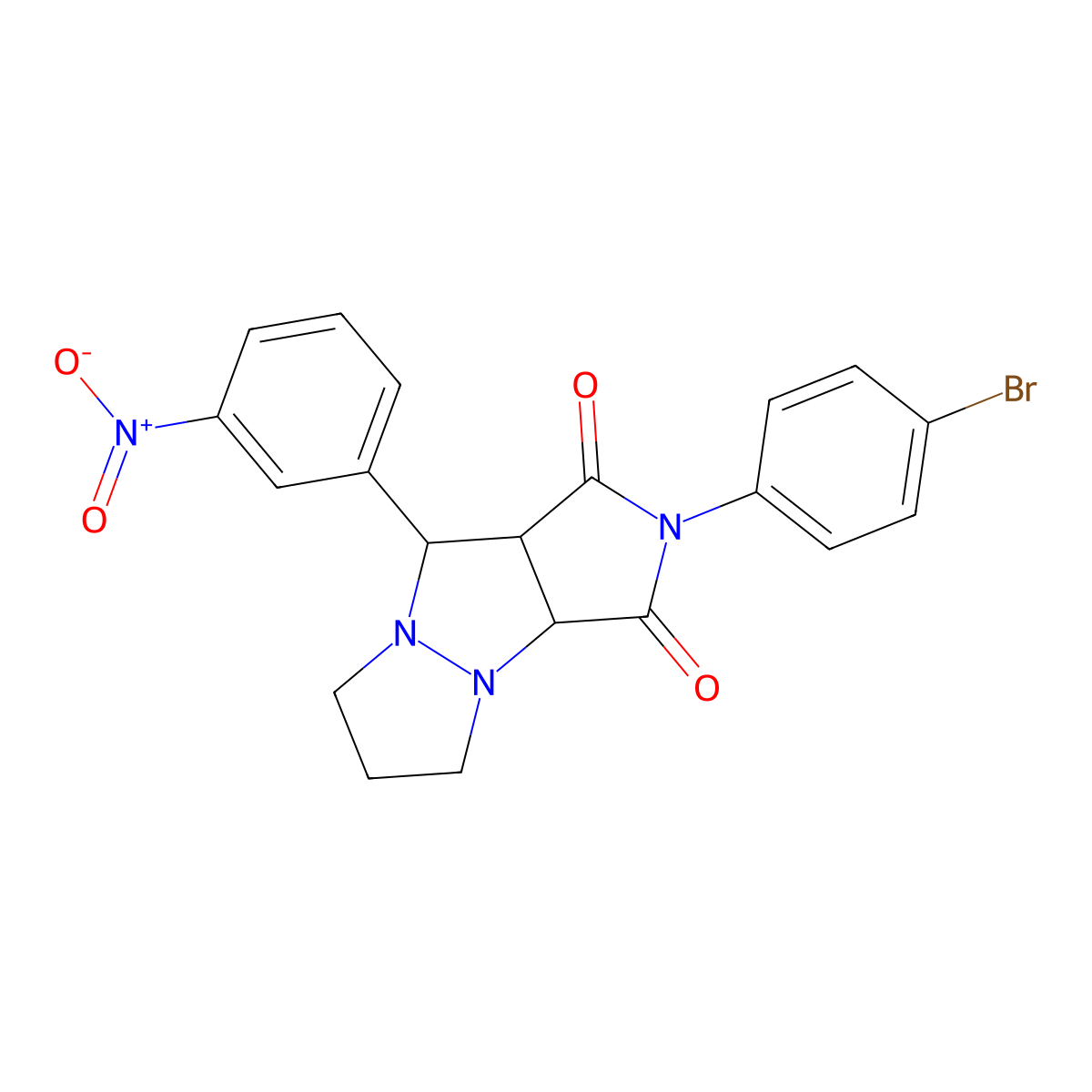 2-(4-bromophenyl)-9-(3-nitrophenyl)hexahydro-1H-pyrazolo[1,2-a]pyrrolo[3,4-c]pyrazole-1,3(2H)-dione molecular structure, CAS 473575-06-3