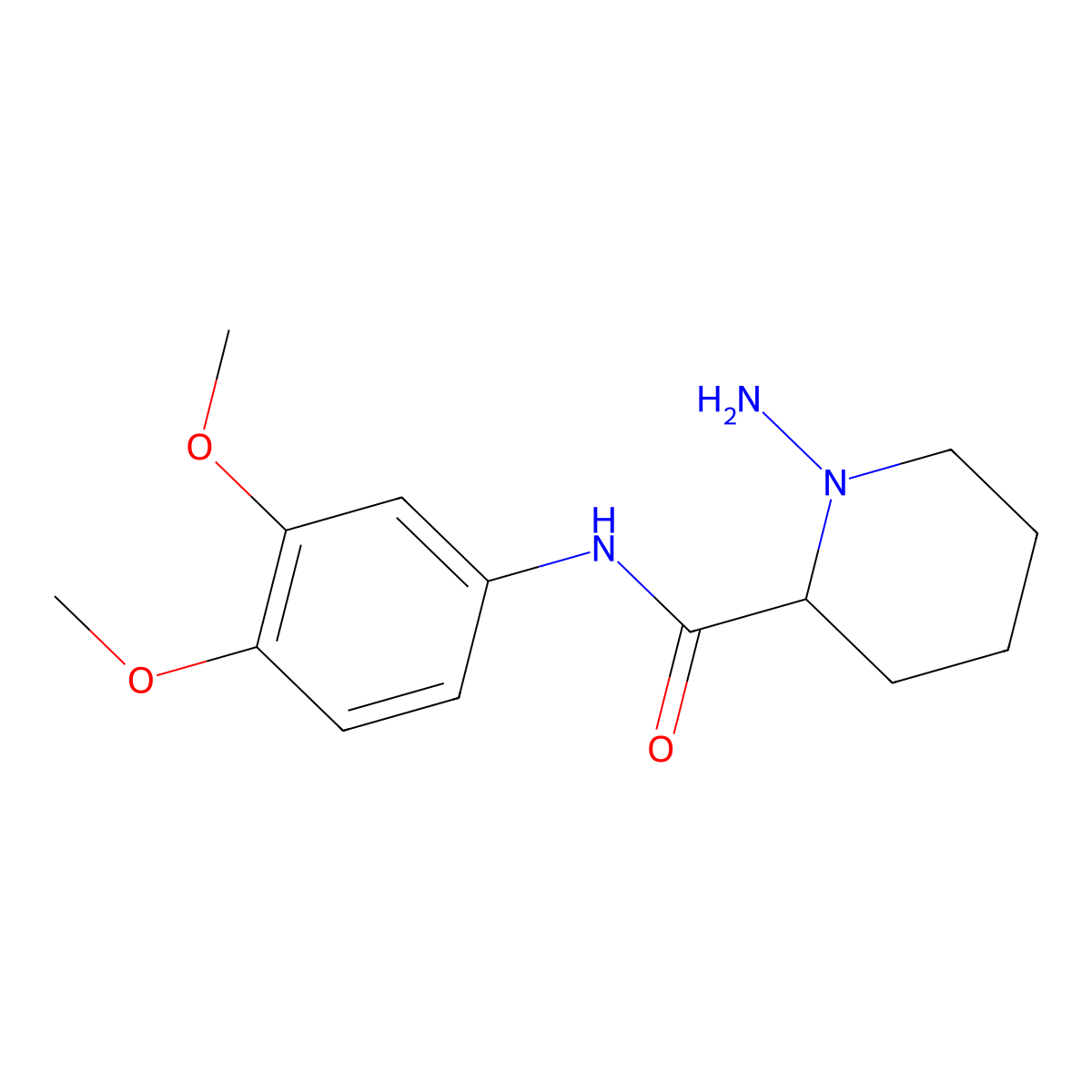 1-amino-N-(3,4-dimethoxyphenyl)piperidine-2-carboxamide molecular structure, CAS 473576-67-9