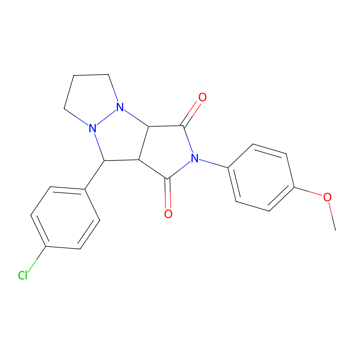 9-(4-chlorophenyl)-2-(4-methoxyphenyl)hexahydro-1H-pyrazolo[1,2-a]pyrrolo[3,4-c]pyrazole-1,3(2H)-dione molecular structure, CAS 473576-99-7