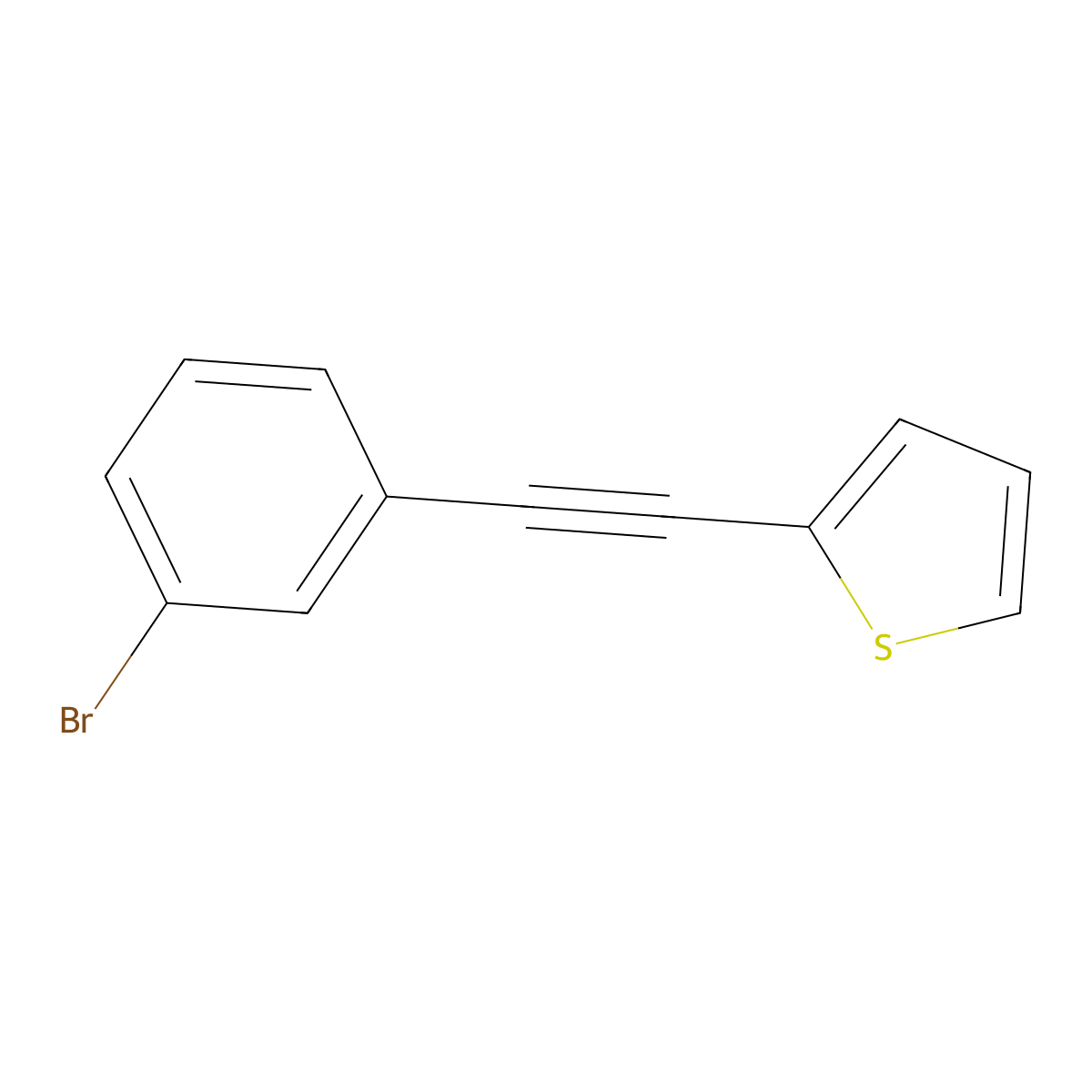 2-[2-(3-Bromophenyl)ethynyl]thiophene molecular structure, CAS 473580-48-2