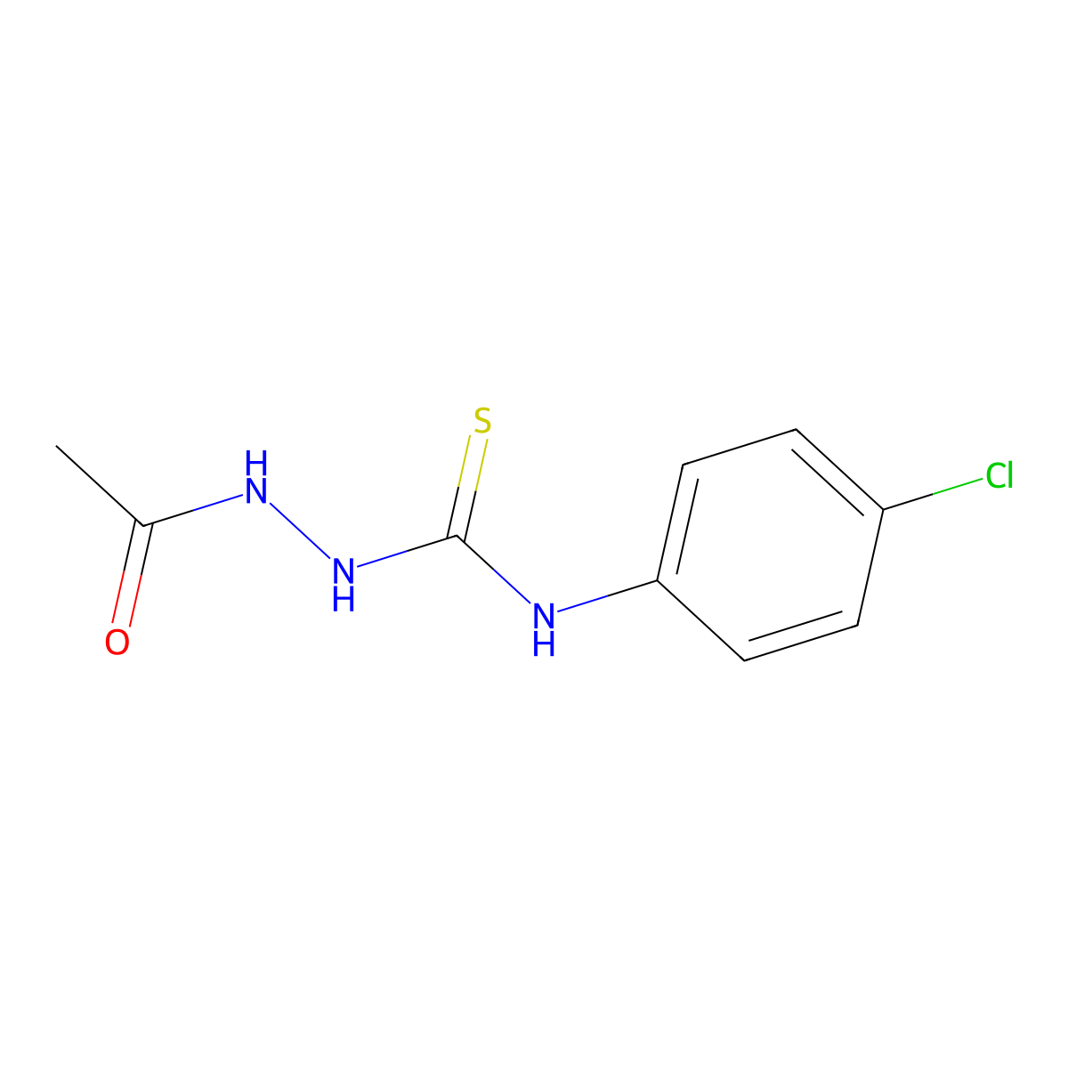 2-acetyl-N-(4-chlorophenyl)hydrazinecarbothioamide molecular structure, CAS 473591-44-5