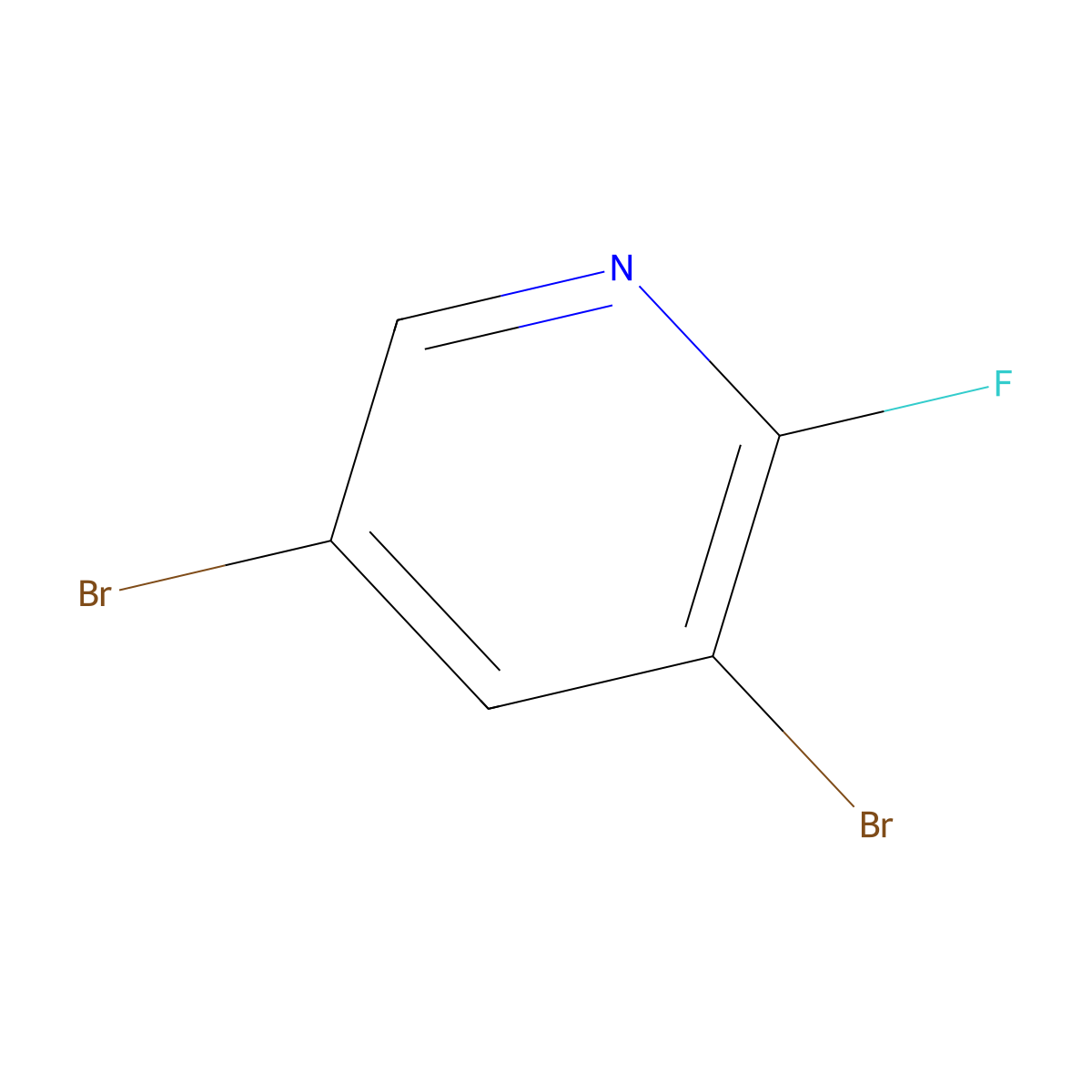 3,5-Dibromo-2-fluoropyridine molecular structure, CAS 473596-07-5